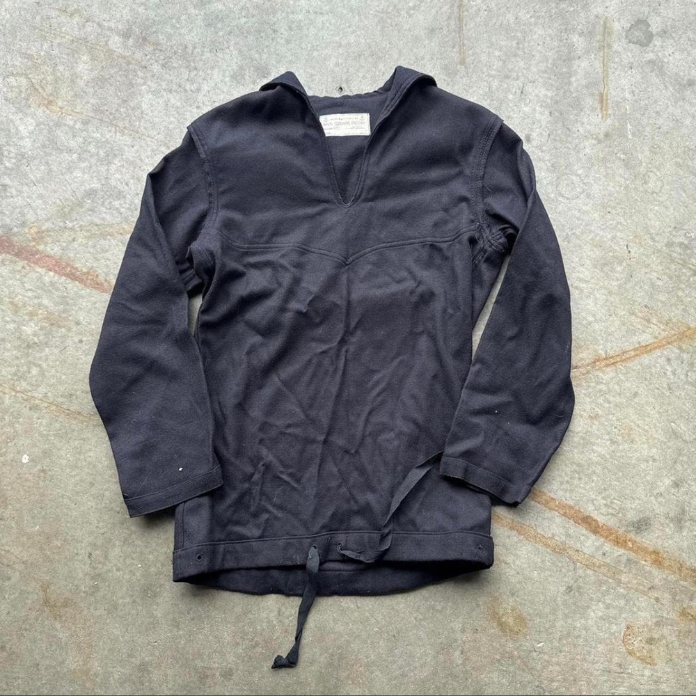 True Vintage Navy Pullover with stenciling